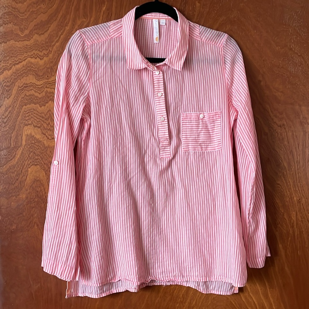 C&C California stripe gauze shirt